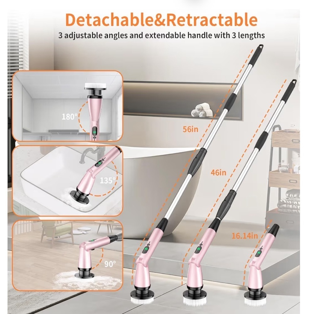 MAILLUCK 11 in 1 Electric Spin Scrubber Cordless Cleaning Brush - Picture 4 of 7